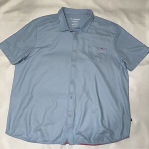 Tommy Bahama men’s Light Blue button-down collared polo style Shirt XXXL